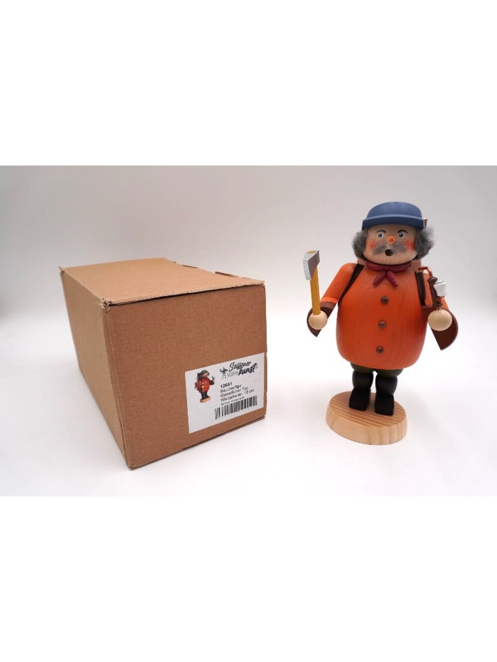 Seiffener Volkskunst 12661 Forest Worker German Incense Smoker 18cm